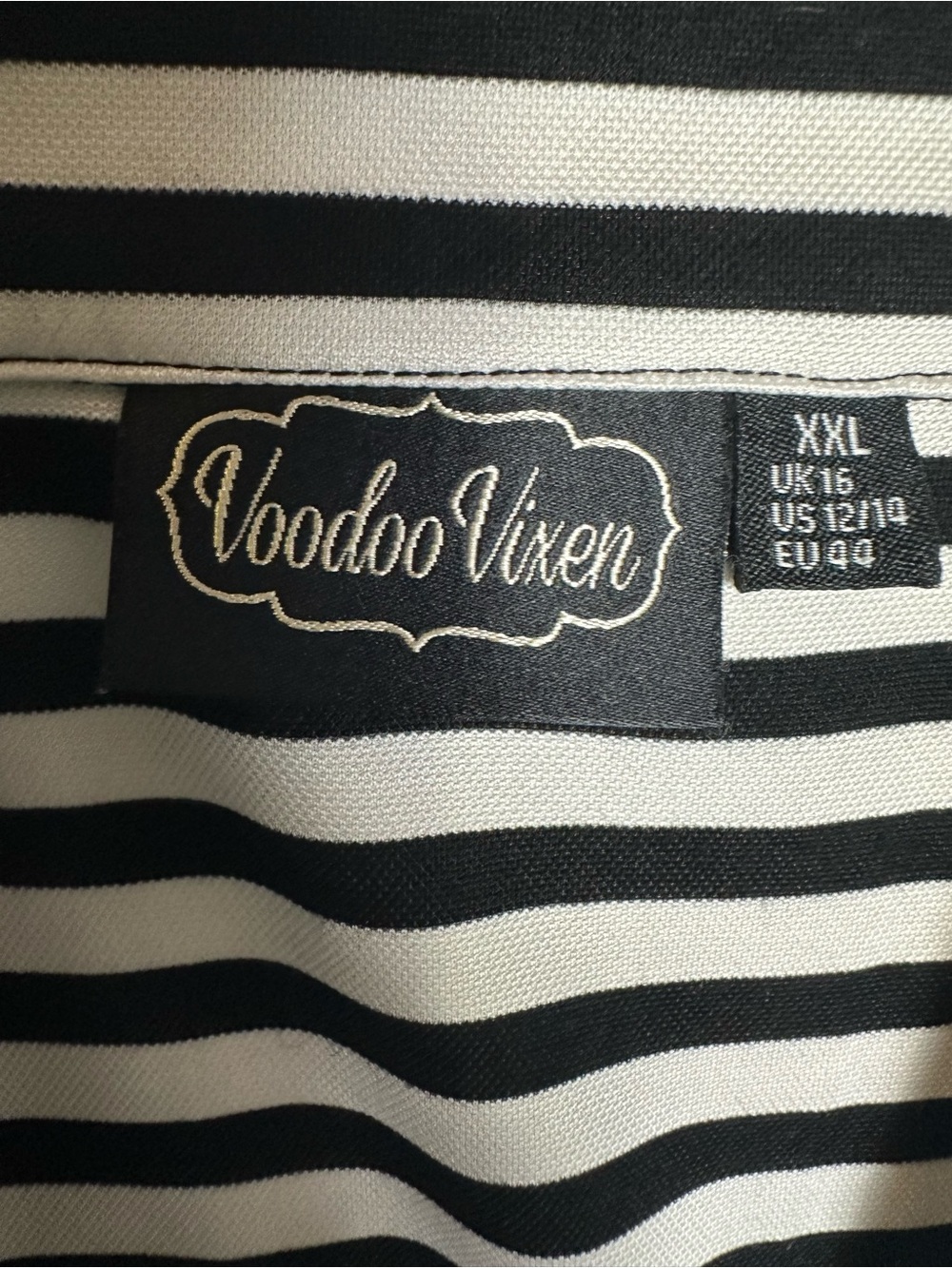 Voodoo Vixen Black and White Striped Pencil Skirt XXL NWOT Vintage style pinup - Picture 4 of 7